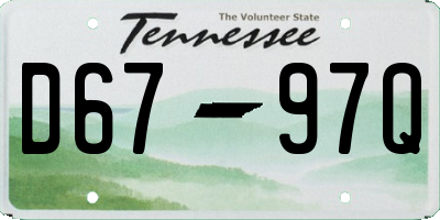 TN license plate D6797Q