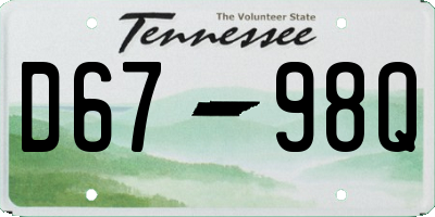 TN license plate D6798Q