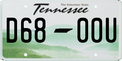 TN license plate D6800U