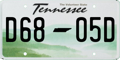 TN license plate D6805D