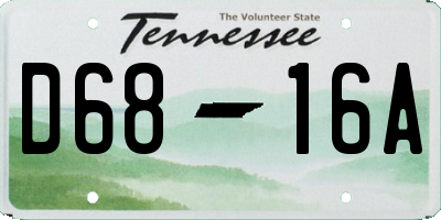TN license plate D6816A