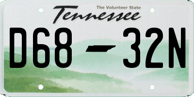 TN license plate D6832N
