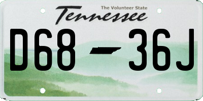 TN license plate D6836J