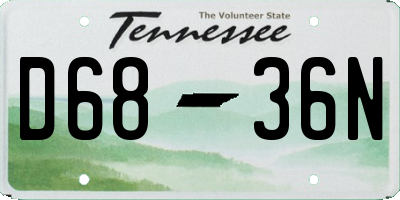 TN license plate D6836N