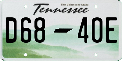 TN license plate D6840E
