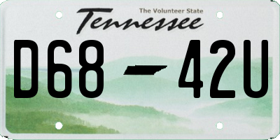 TN license plate D6842U