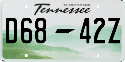TN license plate D6842Z