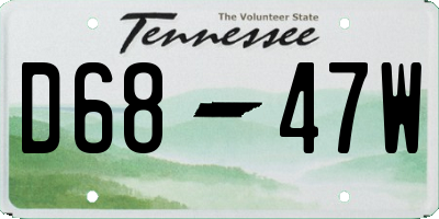 TN license plate D6847W