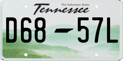 TN license plate D6857L