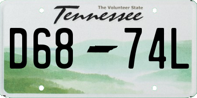 TN license plate D6874L