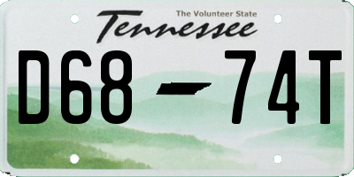 TN license plate D6874T