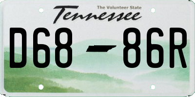 TN license plate D6886R