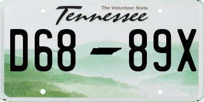 TN license plate D6889X