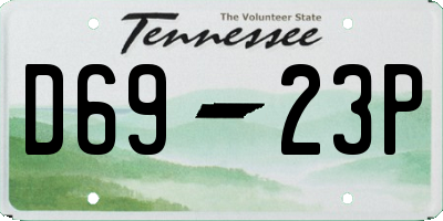 TN license plate D6923P