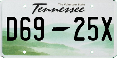 TN license plate D6925X