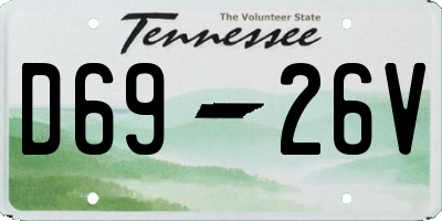 TN license plate D6926V