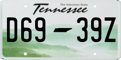 TN license plate D6939Z
