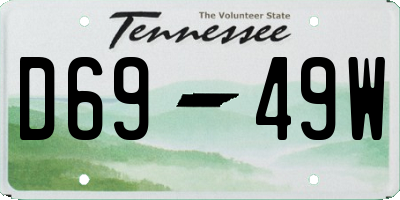 TN license plate D6949W