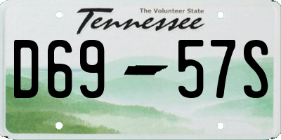 TN license plate D6957S