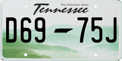 TN license plate D6975J