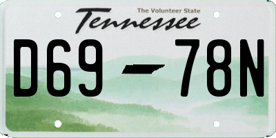 TN license plate D6978N