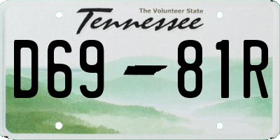 TN license plate D6981R