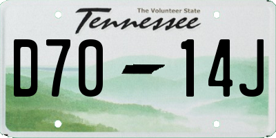 TN license plate D7014J