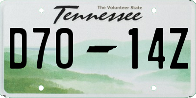 TN license plate D7014Z