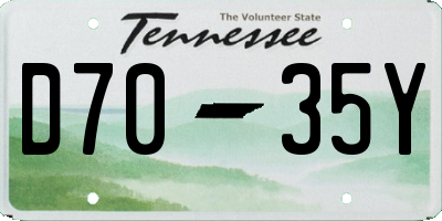 TN license plate D7035Y