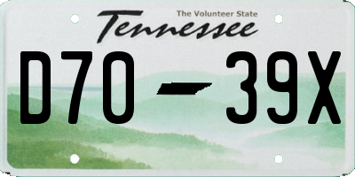 TN license plate D7039X