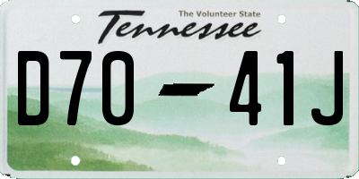 TN license plate D7041J