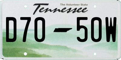 TN license plate D7050W