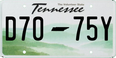 TN license plate D7075Y