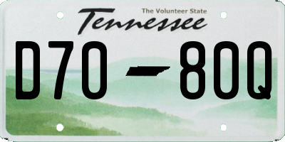 TN license plate D7080Q