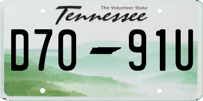 TN license plate D7091U