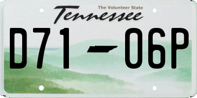 TN license plate D7106P