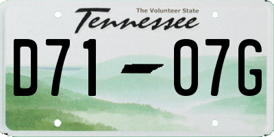 TN license plate D7107G