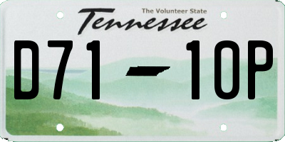 TN license plate D7110P