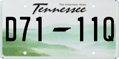 TN license plate D7111Q