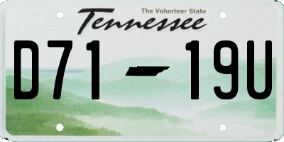 TN license plate D7119U