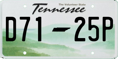 TN license plate D7125P