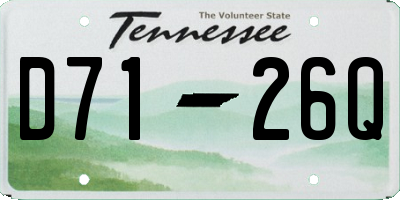 TN license plate D7126Q