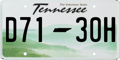 TN license plate D7130H