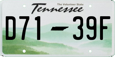 TN license plate D7139F