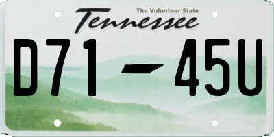 TN license plate D7145U