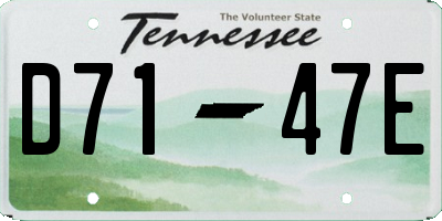 TN license plate D7147E