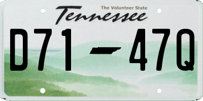 TN license plate D7147Q