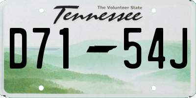 TN license plate D7154J