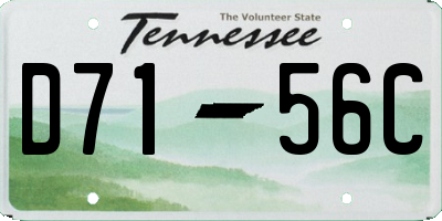 TN license plate D7156C