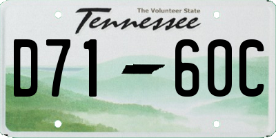 TN license plate D7160C